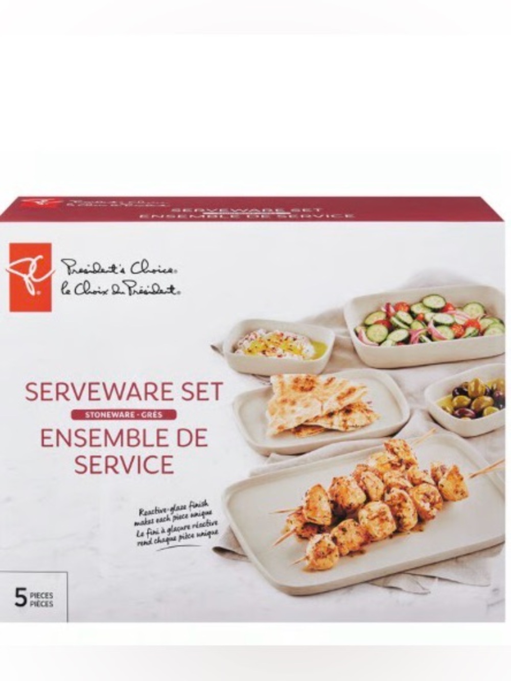 Beige Stoneware Serveware Set - 5 Piece